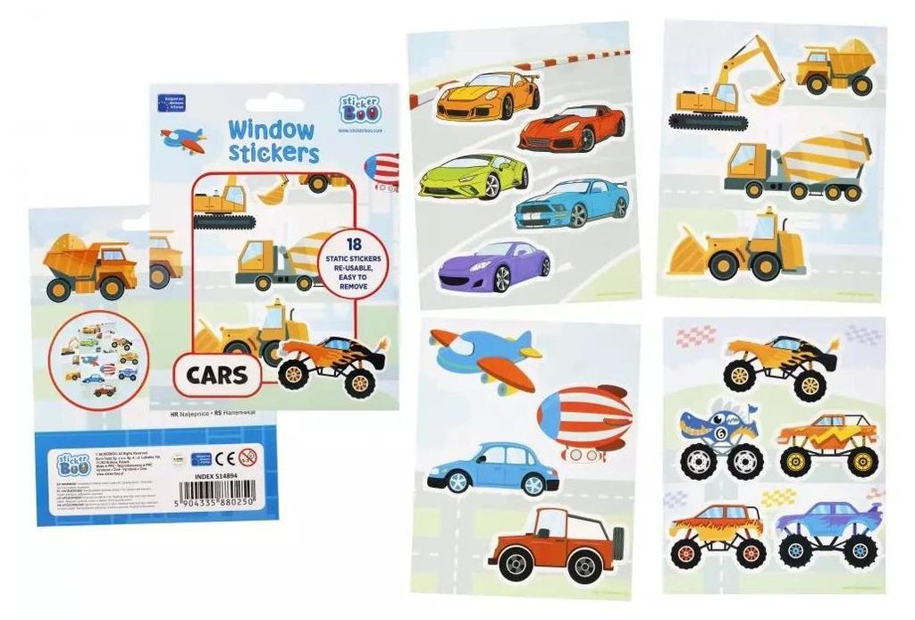 Fensteraufkleber Sticker BOO Cars 18 Stück Produktbild 