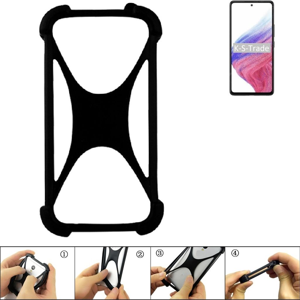 K-S-Trade Handy-Hülle Schutz-Hülle kompatibel mit Samsung Galaxy A53 5G Silikon Bumper TPU Softcase Smartphone Stoßschutz, schwarz