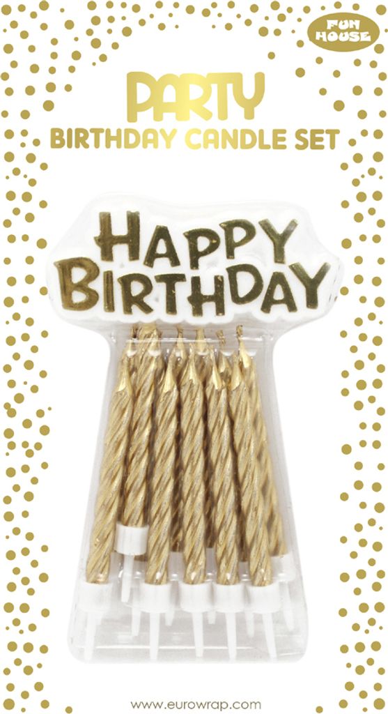 Clairefontaine Geburtstagskerzen "Happy Birthday" gold 12 Kerzen