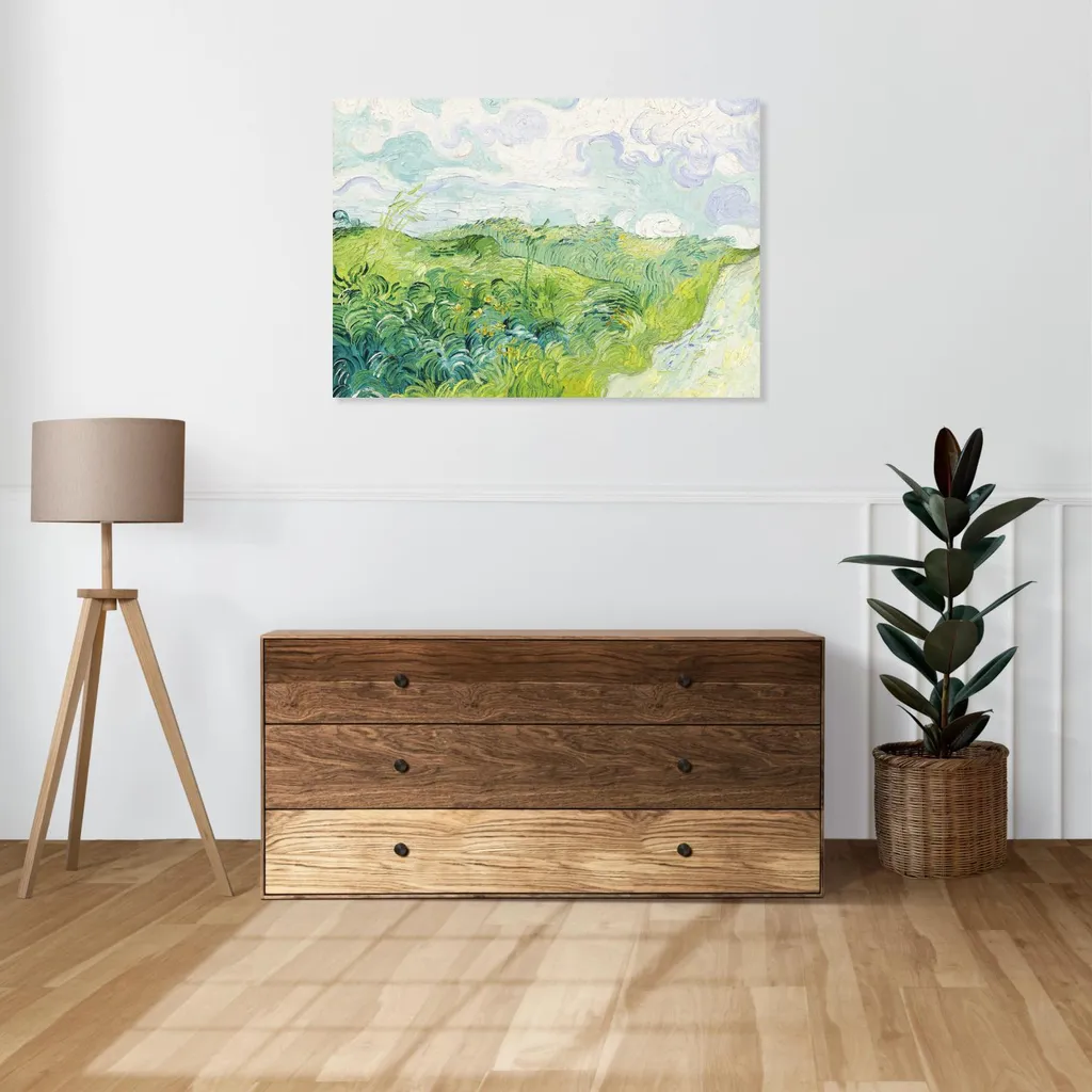Tableau Impressionniste Van Gogh Vert Format XXL 100x70 Qualité Pro