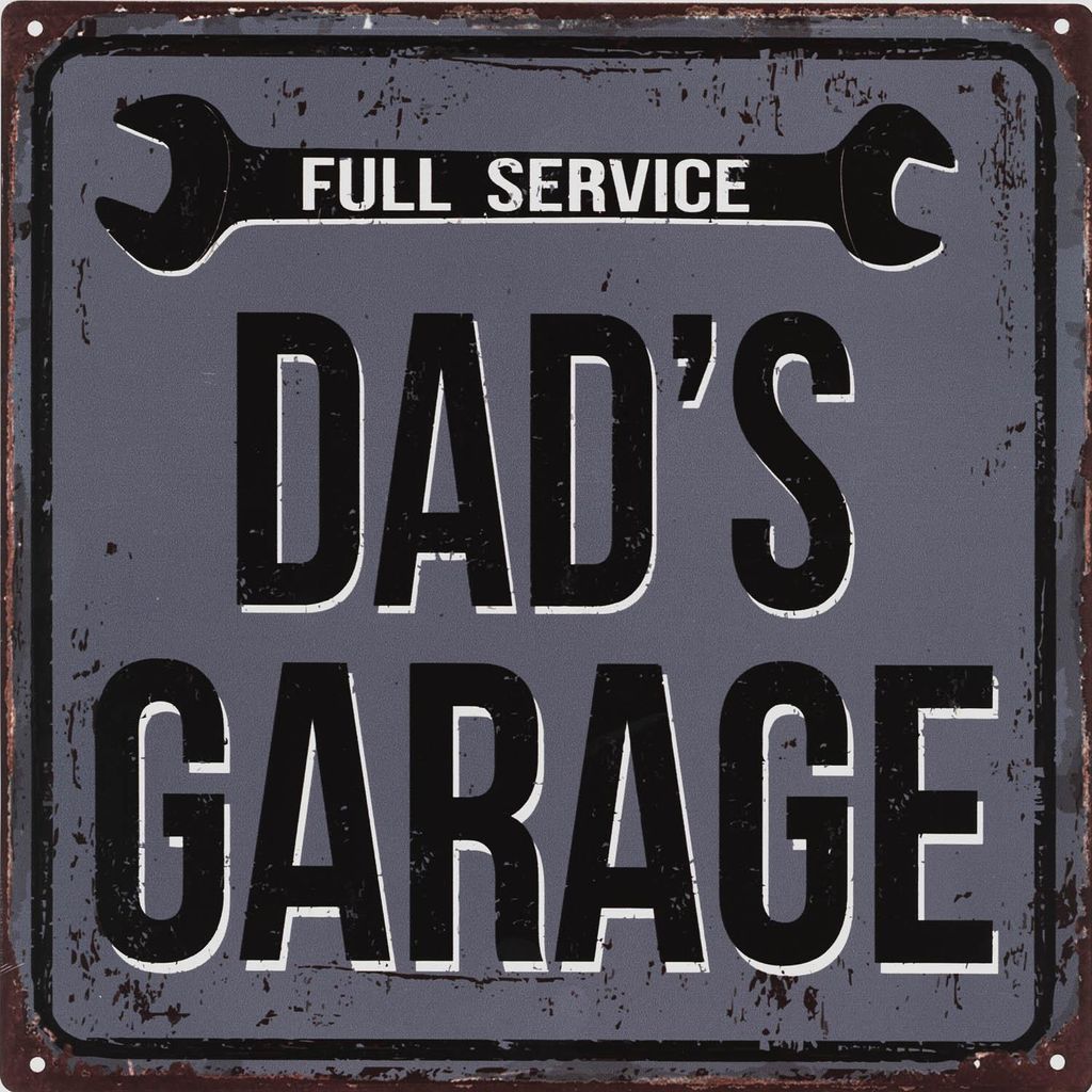Moritz Retro Deko Blechschild Dads Garage Geschenk-Idee aus Metall Vintage-Design zur Dekoration
