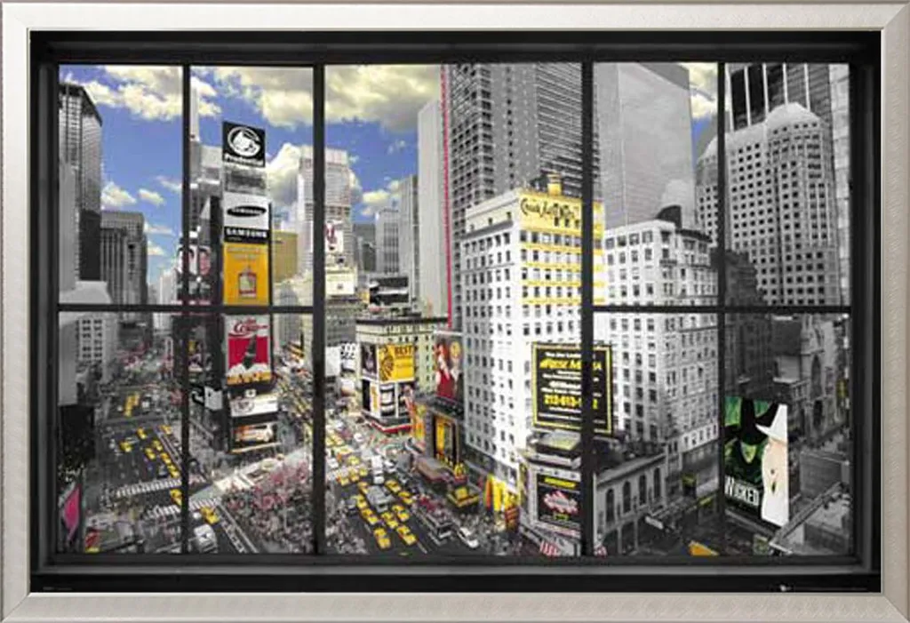 Cornice Argento Shinsuke® con Poster New York Vista Finestra - Offerta - 1