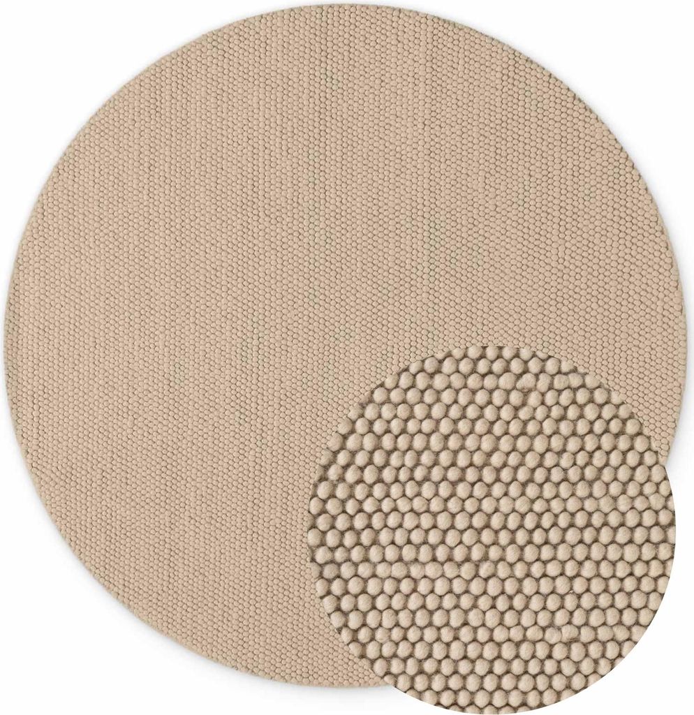 Tappeto rotondo in lana Ted Baker, color beige chiaro, Immagine del prodotto 