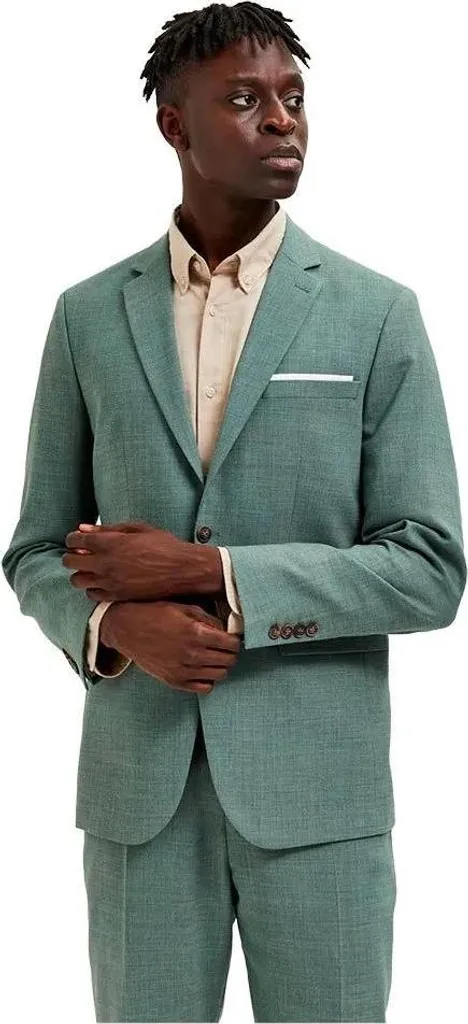 Blazer Selected vert homme taille 44 veste stretch anti-plis slim