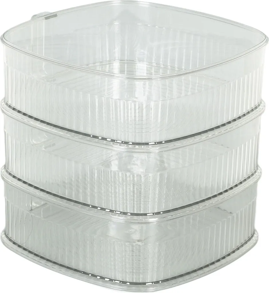 Couvre-plat 3 couches transparent empilable pour conservation repas