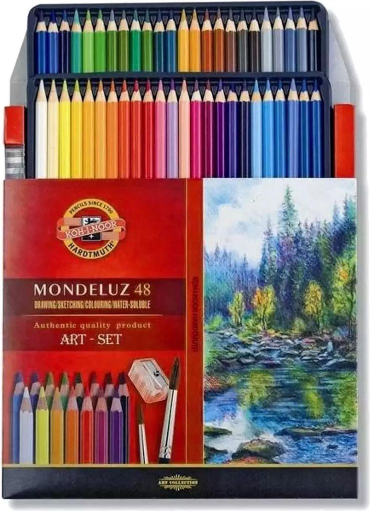 Mondeluz Bleistifte 48 Farben + Pinsel Produktbild 