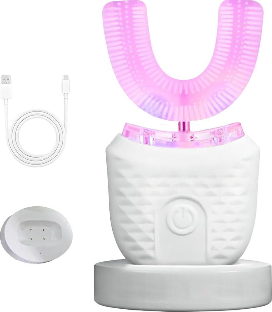 Elektrische Mundpflegebürste – U-förmig, intelligente Silizium Zahnbürste, Ein-Knopf-Bedienung, Tiefenreinigung