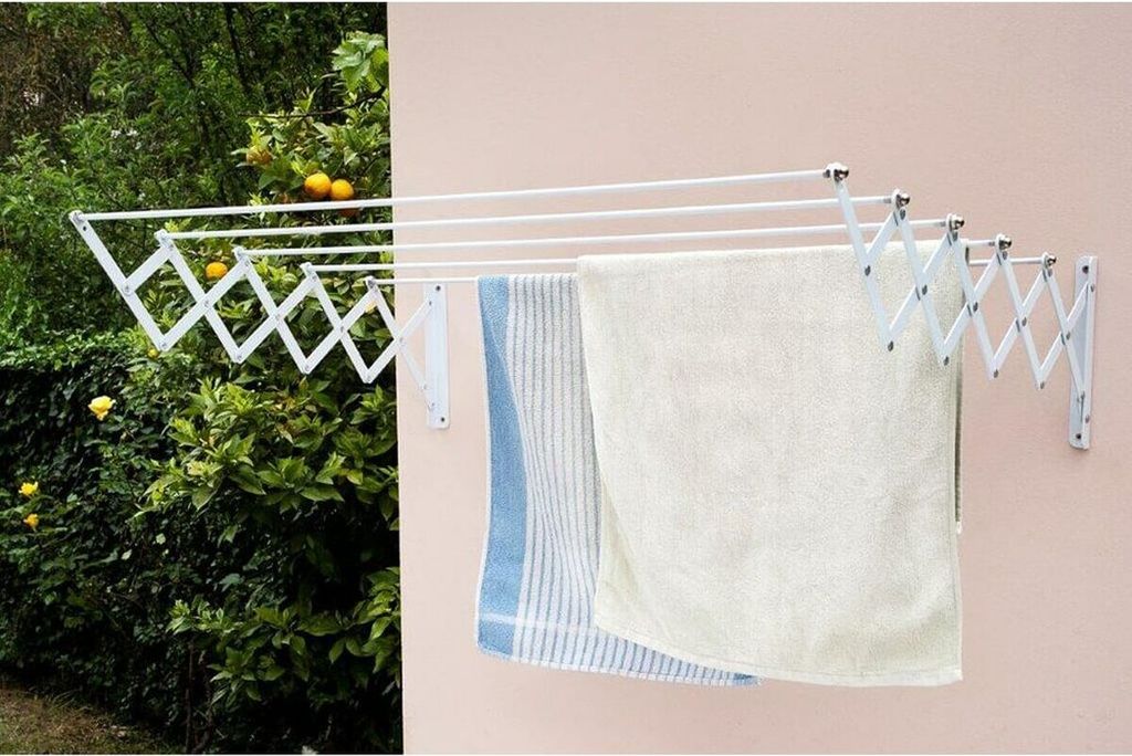 Kleiderständer aus Aluminium, weiß, 100 cm