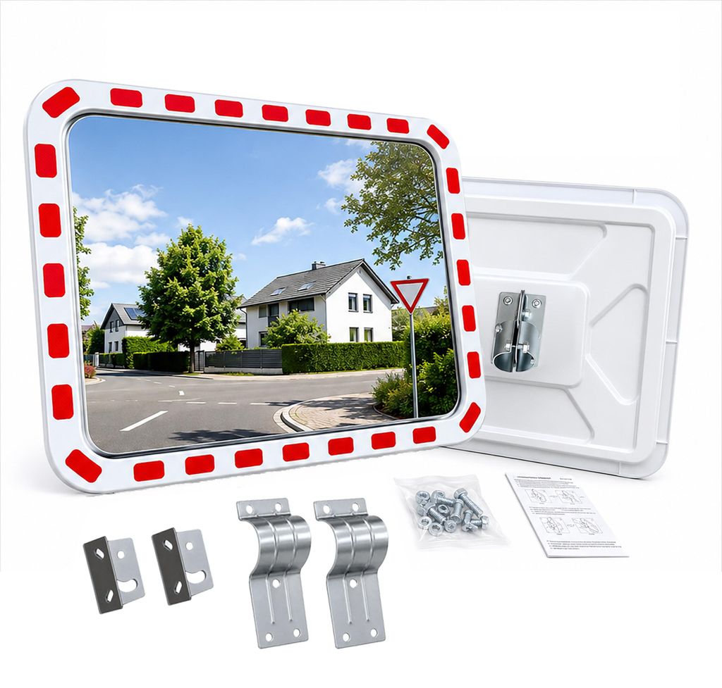 Specchio di sicurezza Relaxdays, 60x80 cm, con supporto a Immagine del prodotto  Immagine generata dall'IA