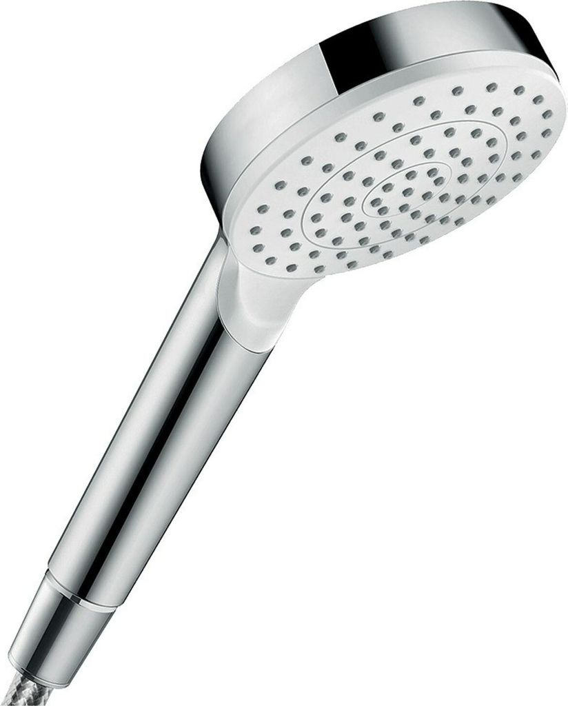 hansgrohe wassersparender Duschkopf Crometta, Sparduschkopf, Duschbrause, Weiß/Chrom