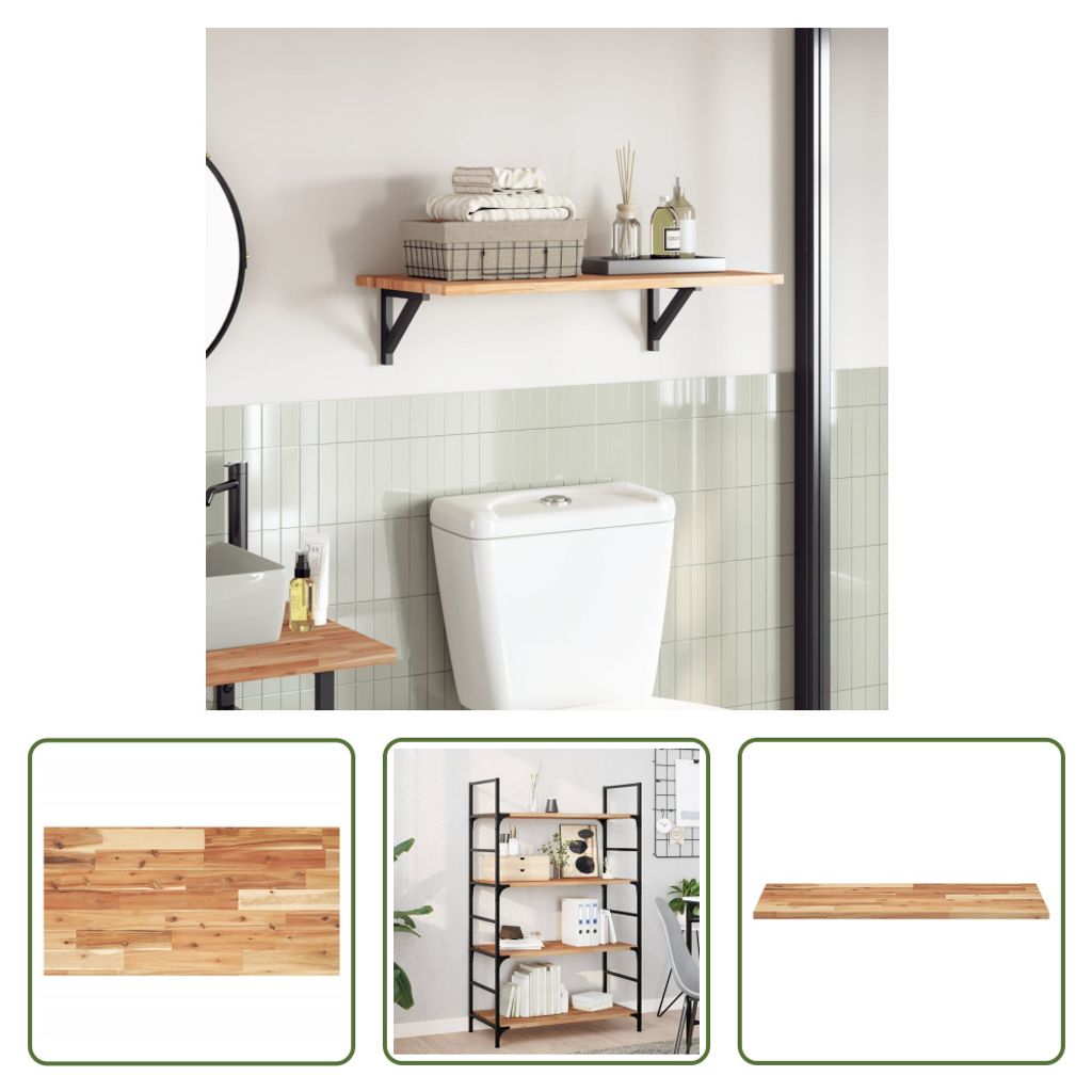 The Living Store Tischplatte Rechteckig 60x40x2 cm Massivholz Akazie