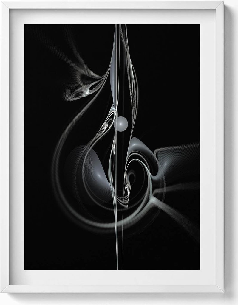 Moderne Abstraktion– Wandbild mit Rahmen – Gerahmtes Bild – Wanddekoration – 60x80 cm – Weiß Rahmen