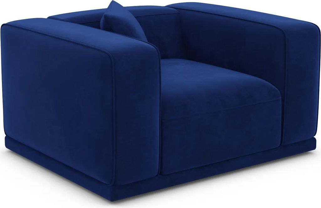 Samtstoff Sessel Diora Königsblau