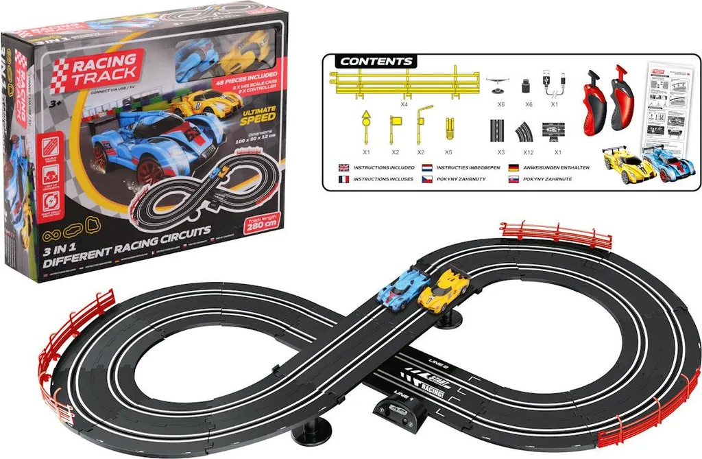 Circuit de course automobile pour chambre d'enfant Johntoy RC 280 cm