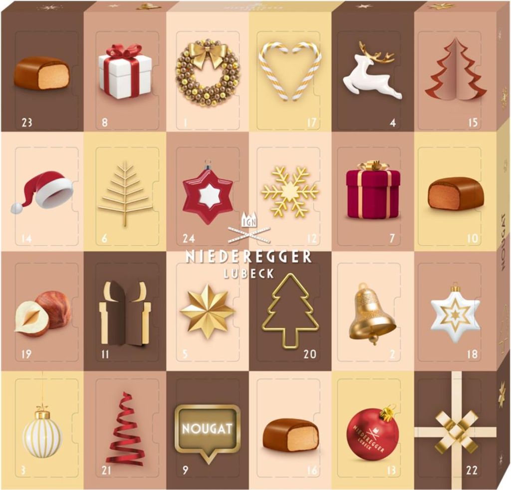 Adventskalender Minis Nougat, 180 g, Niederegger Produktbild 