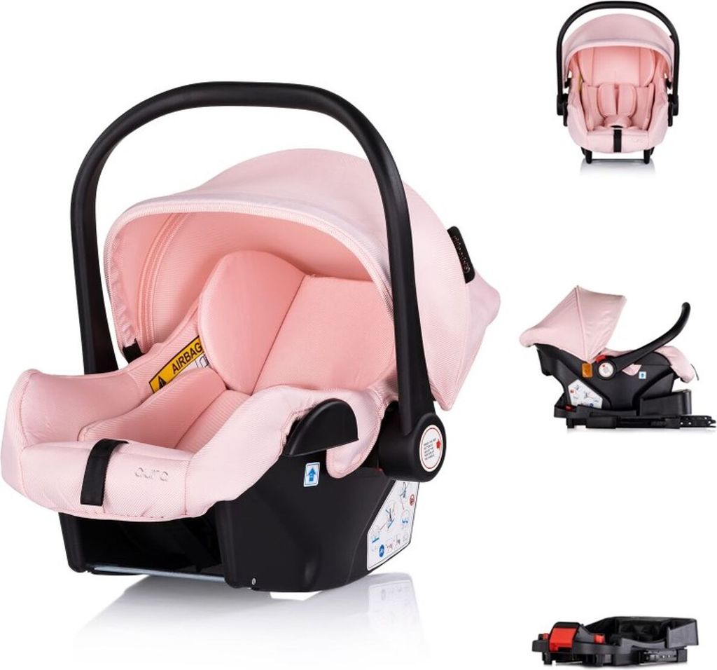 Chipolino Set Babyschale Isofix-Basisstation Aura i-Size (40 - 85cm) verstellbar pink