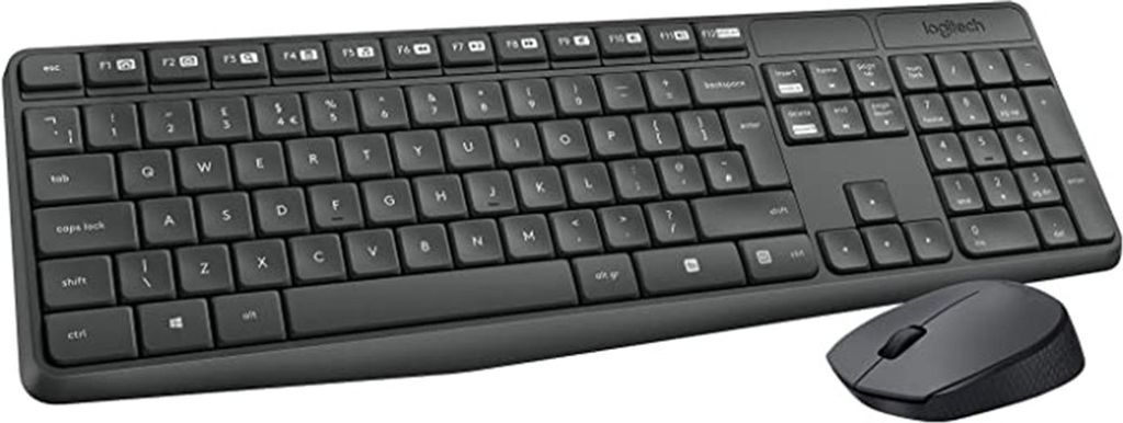 Logitech Mk235 Kabellose Tastatur Und Maus Schwarz Portuguese QWERTY Schwarz Portuguese QWERTY