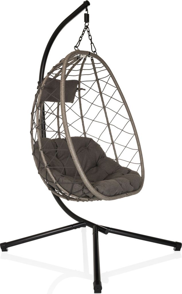 hjh LIVING Hängesessel COCOVA Stuhl wetterfest Stoff, PE-Rattan, Eisen