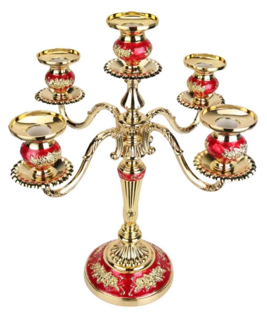 Romantischer Kerzenhalter für ein romantisches Candlelight-Dinner, 5-flammiger Kerzenhalter aus Aluminiumlegierung, kreative Dekoration für Zuhause