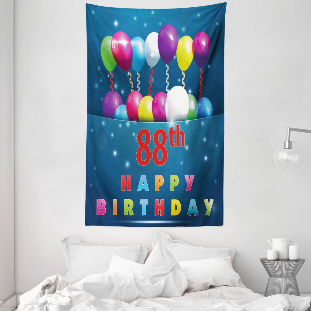 ABAKUHAUS Bunt Wandteppich und Tagesdecke, Überraschung Luftballon aus Weiches Mikrofaser Stoff Waschbar ohne Verblassen Digitaldruck, 140 x 230 c...