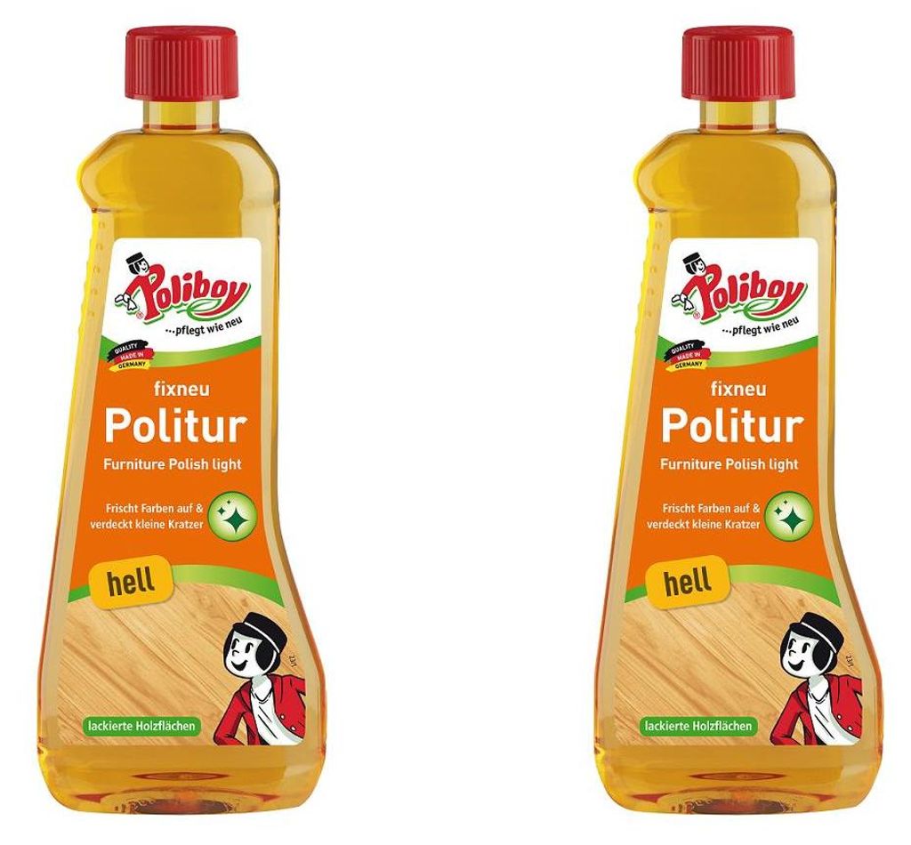 Poliboy Fixneu Möbelpolitur für helle Oberflächen 2 x 500ml Produktbild 