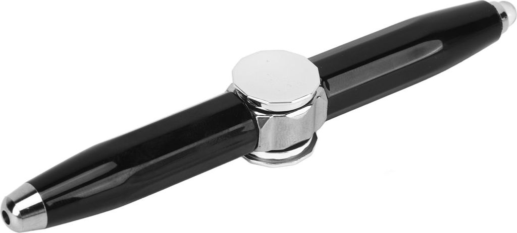 Fingerspitze Luminöser Gyro -Kugelschreiber Finger drehen Schreiben mit LED -Licht zum freizügigen Stress schwarz