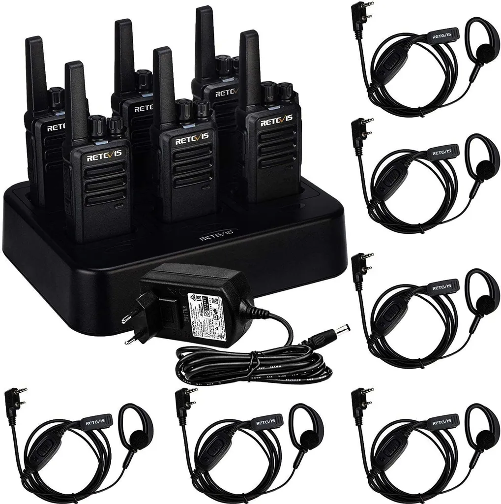 Retevis RT668 Walkie Talkie PMR446 Professionali con Caricatore a 6 Vie