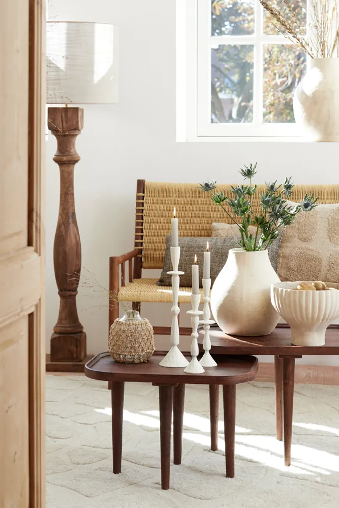 Lampadaire en bois marron Robbia pour salon chic et moderne - E27 - 4