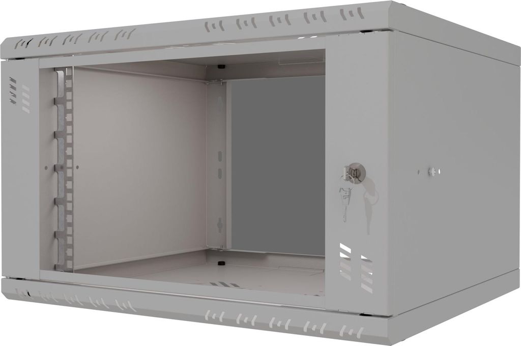 Serverschrank 19" 6U, 450mm, Glastür, grau Image du produit 