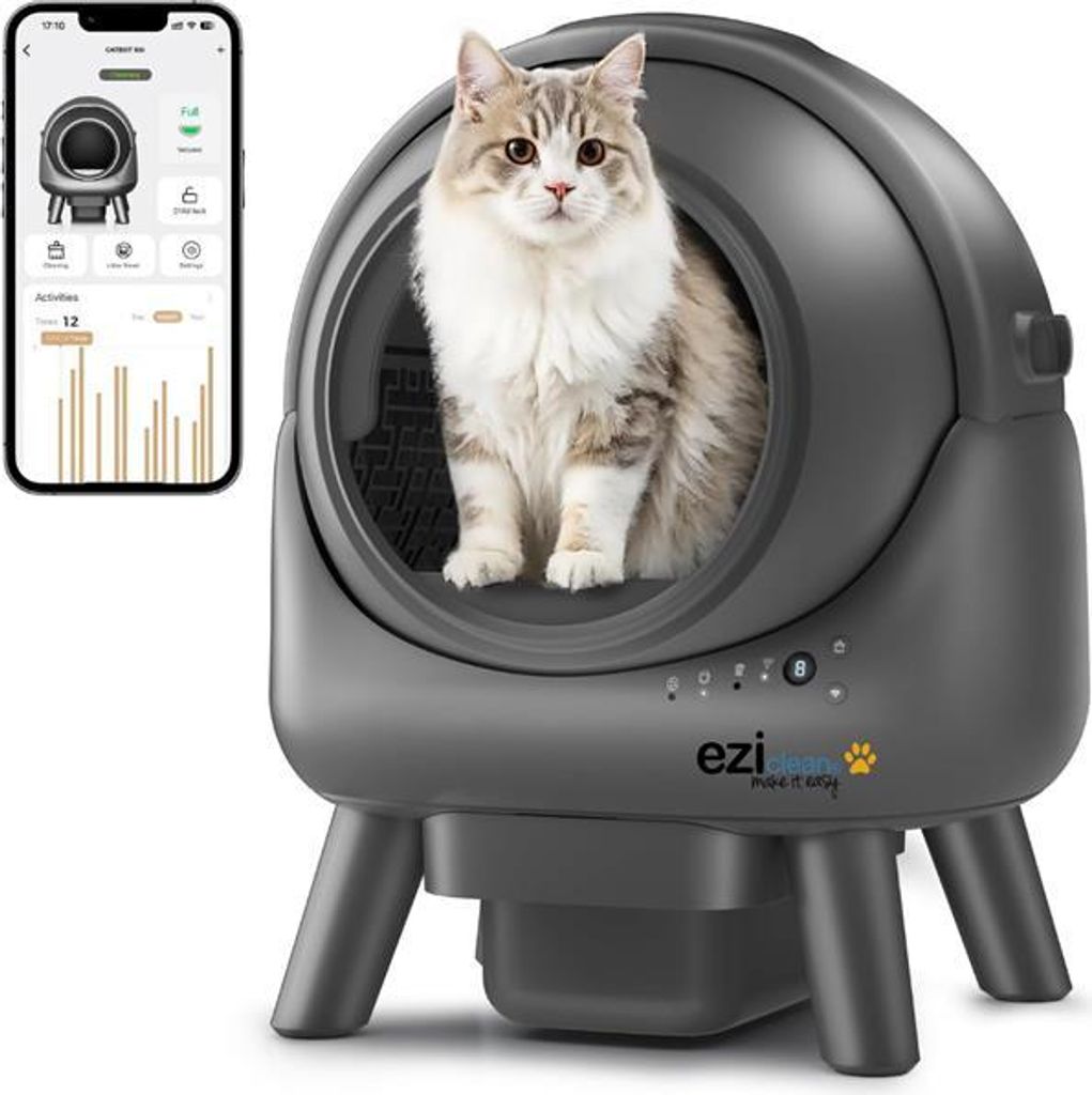 Selbstreinigende katzentoilette mit roboterfunktion, 50 l, 55 db, grau E.ziclean CATBOTK6I