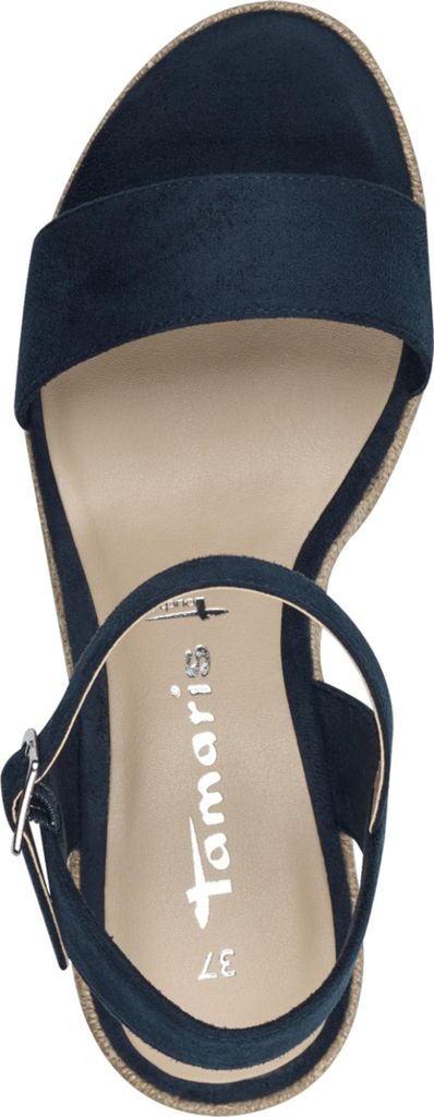 Tamaris Damen Sandalette mit Keilabsatz im Espadrille Design 1-28300-42, Größe:39 EU, Farbe:Blau