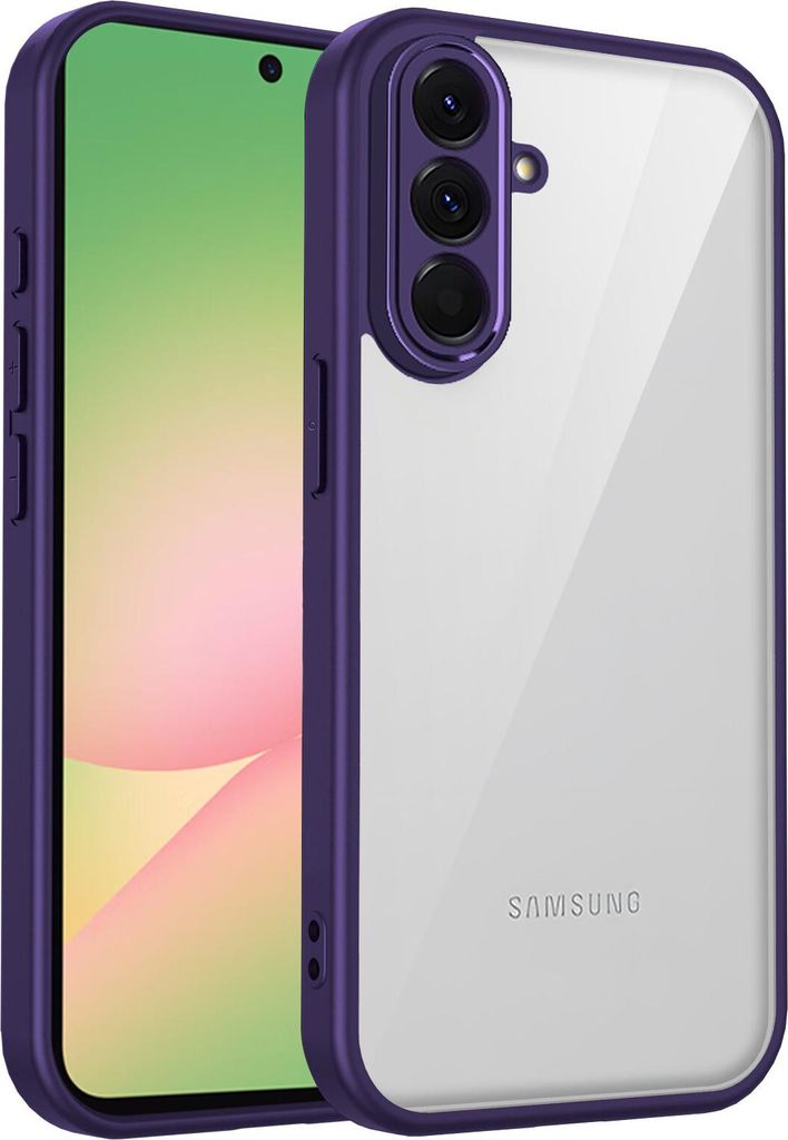 Hülle für Samsung Galaxy A36 Transparente Rückseite TPU Bumper Stoßfest Handyhülle Lila