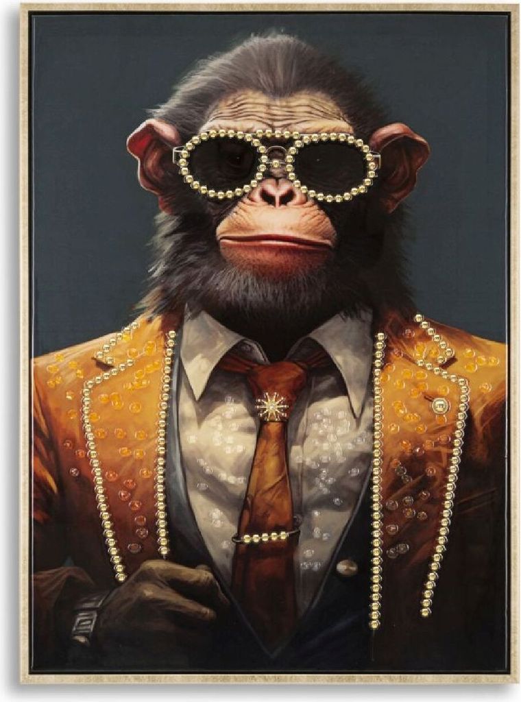 Mauro Ferretti Wandbild Monky 52,5x2,8x72,5 cm orange schwarz