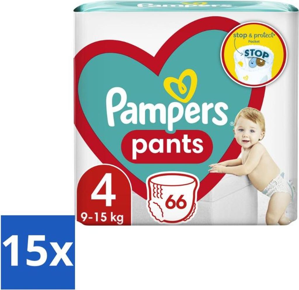 Pampers – Windelhosen – Hosen Größe 4 – 66 Windeln - Vorteilspack - 15 Stücke