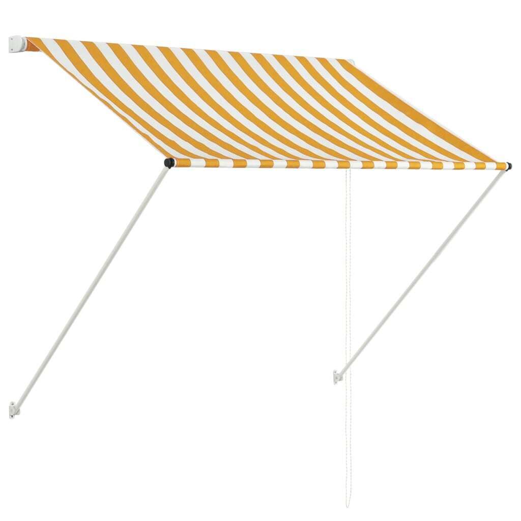 Einziehbare Markise 100×150 cm Gelb und Weiß