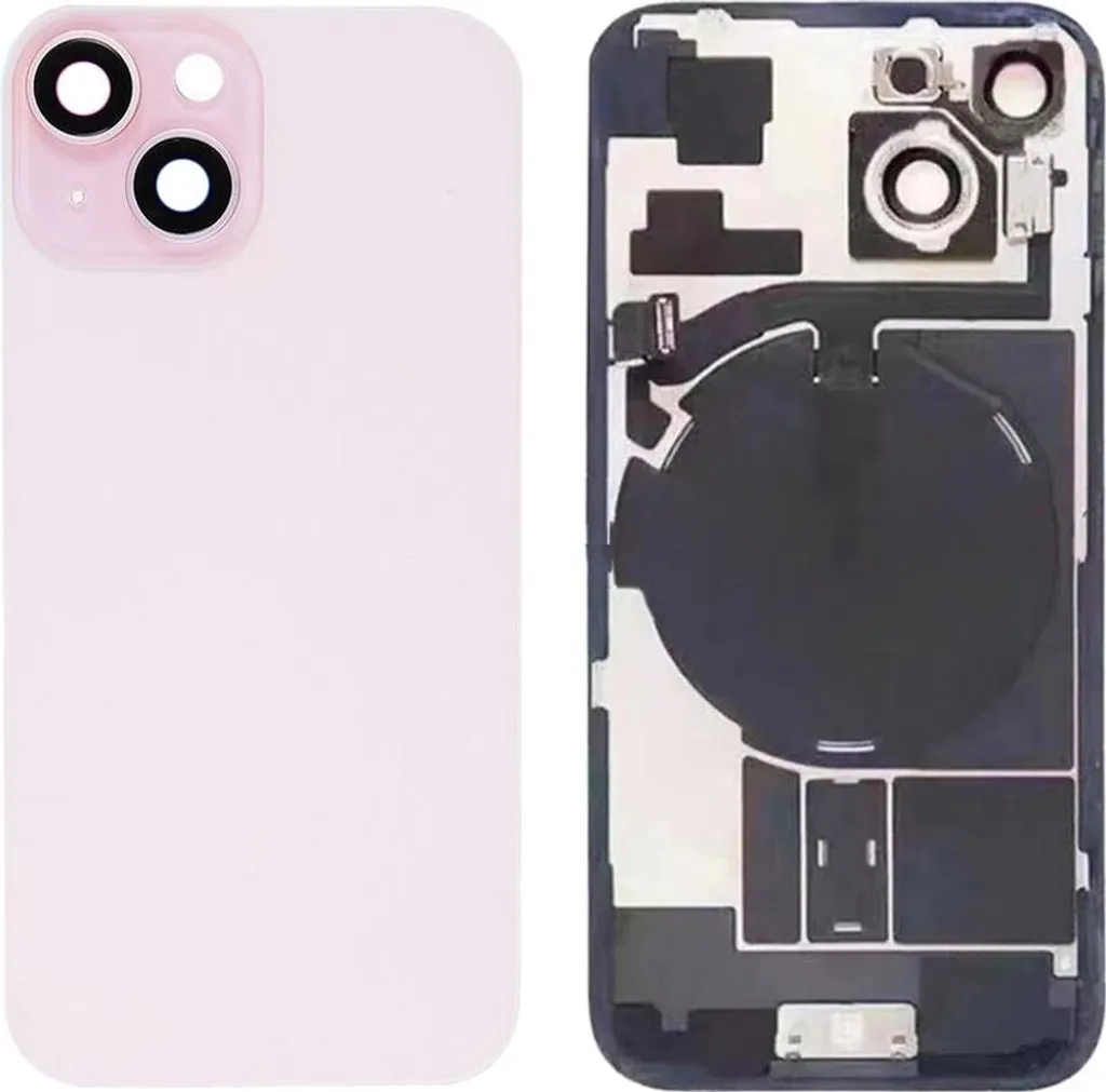Réparer un iPhone 15 : Coque Arrière Rose de Remplacement Complète