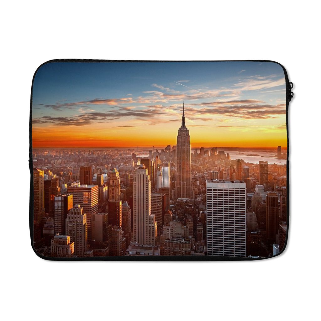 MuchoWow Laptop Hülle 15 Zoll Skyline - New York - Sonne Laptoptasche - Laptoptasche - Sleeve - Rundum-Schutz