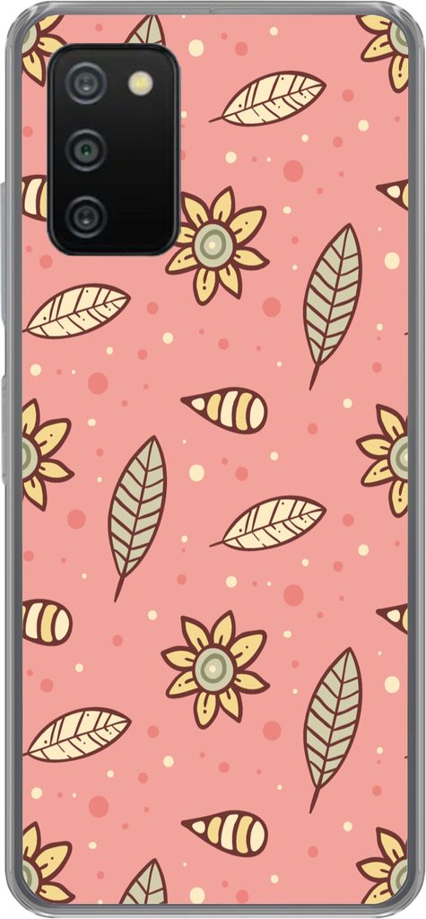 MuchoWow Handyhülle Schutzhülle Hülle für Telefoonhoesje Samsung Galaxy A03s Muster - Blumen - Blätter - Mädchen - Kinder - Kinder Silikon ...