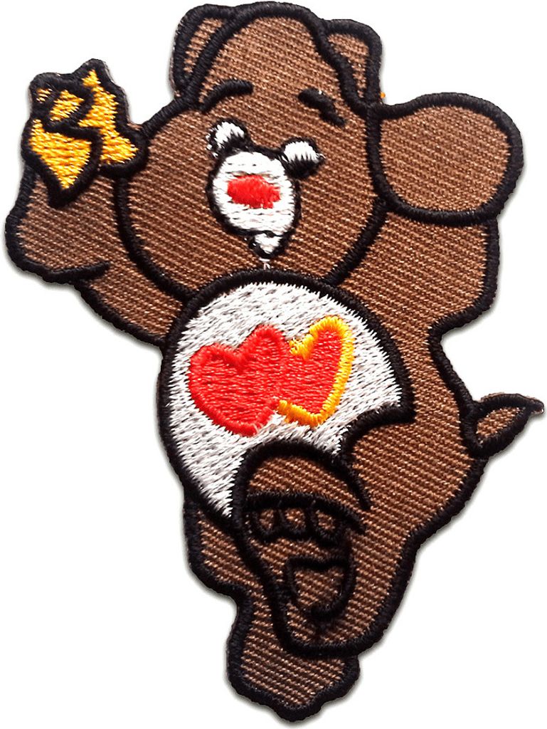 Bär Amor Herz - Aufnäher, Bügelbild, Aufbügler, Applikationen, Patches, Flicken, Zum Aufbügeln, Größe: 7,5 x 5,6 cm