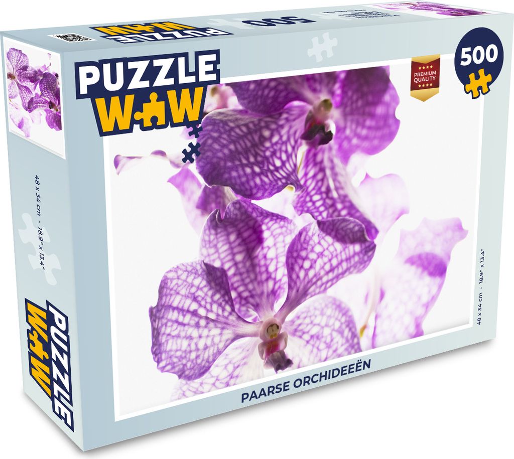 MuchoWow Puzzle 500 Teile Lila Orchideen - 500 Teile - Kinder - Selberbauen - Puzzlespiele