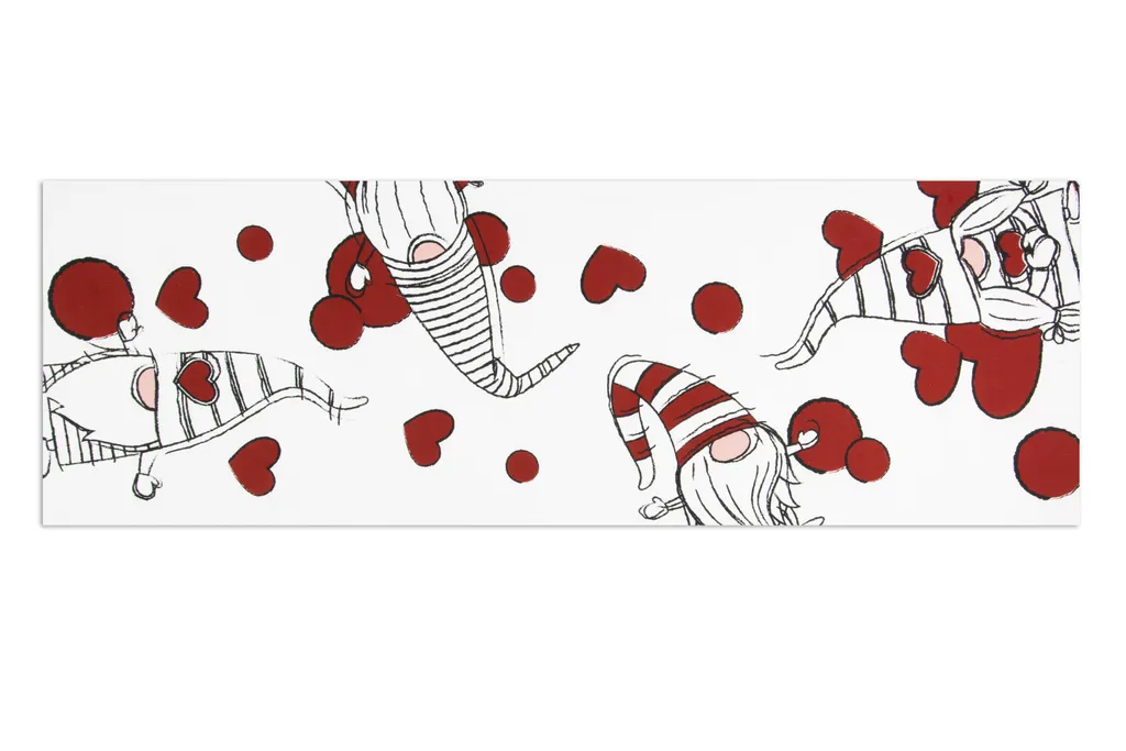 Chemin de table en coton 140x45 cm Excelsa imprimé gnomes multicolores - 2