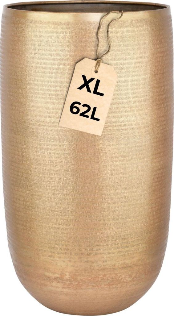 Vaso da fiori Camiel gold 65cm - fioriera rotonda alta in Immagine del prodotto 