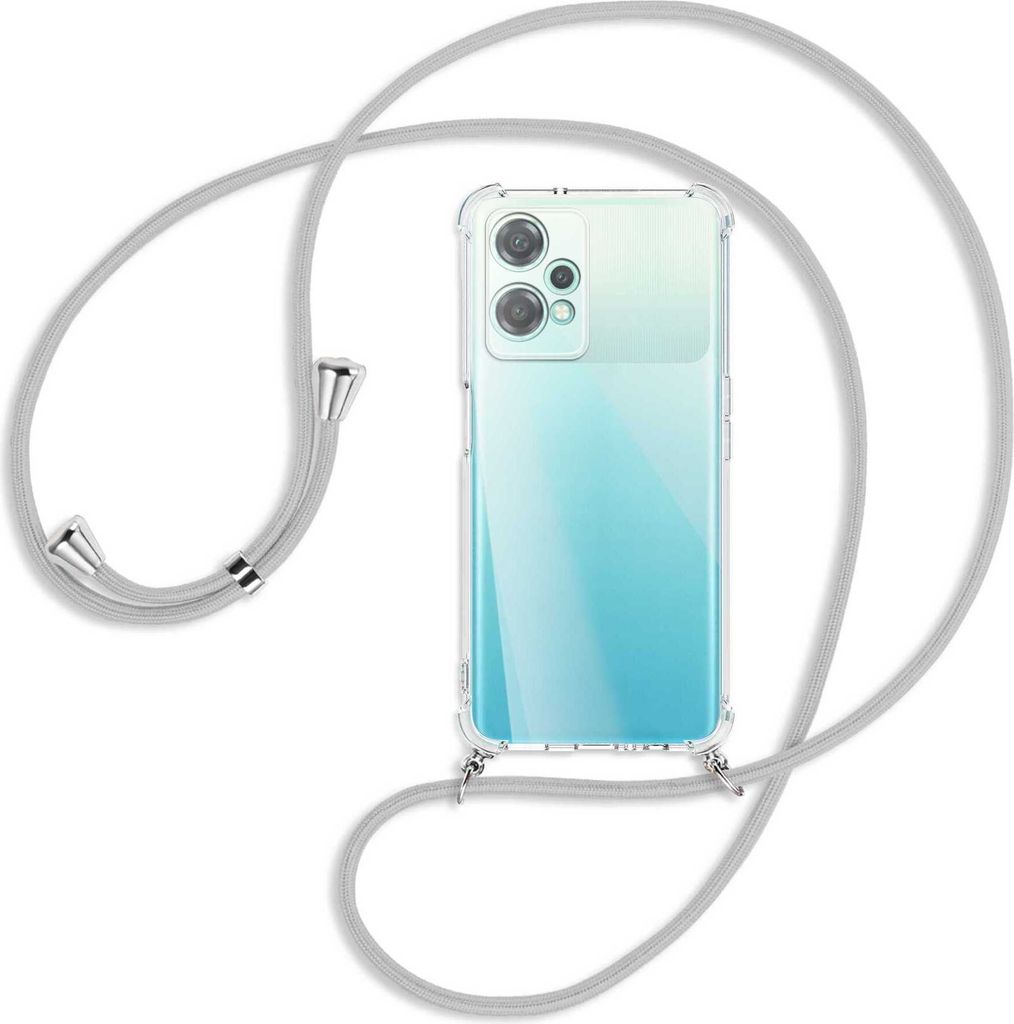 Handykette Backcover-Schutzhülle mit Band (Metall silberfarben) für OnePlus Nord CE 2 Lite 5G (CPH2381) - silbergrau