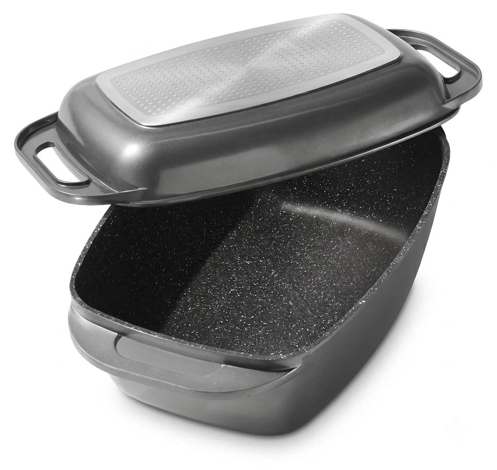 STONELINE® Casseruola grigia 43x26 cm | con coperchio Immagine del prodotto 