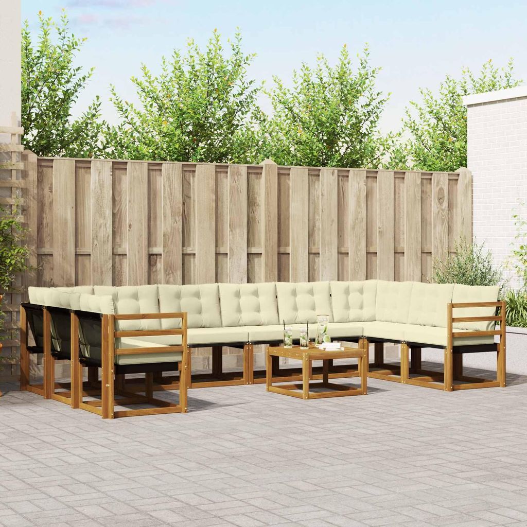 "Neues Produkt" Outdoor-Sofagarnitur ANTI-UV - CLORIS - mit Kissen - 11 pcs - Natur und Creme - Modern Gartensofas V617