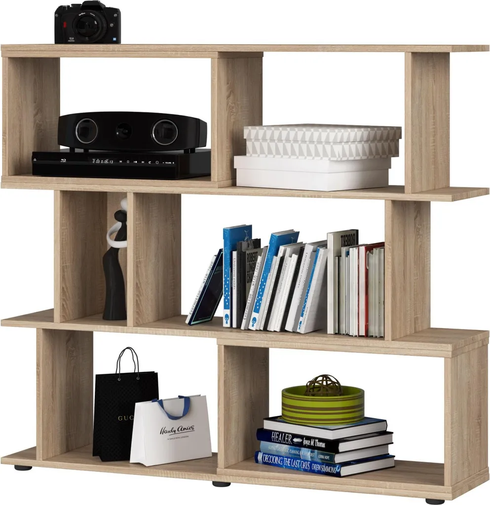 Étagère à Tablettes Fixes Chêne Sonoma 120x108 cm Structure Résistante - 2