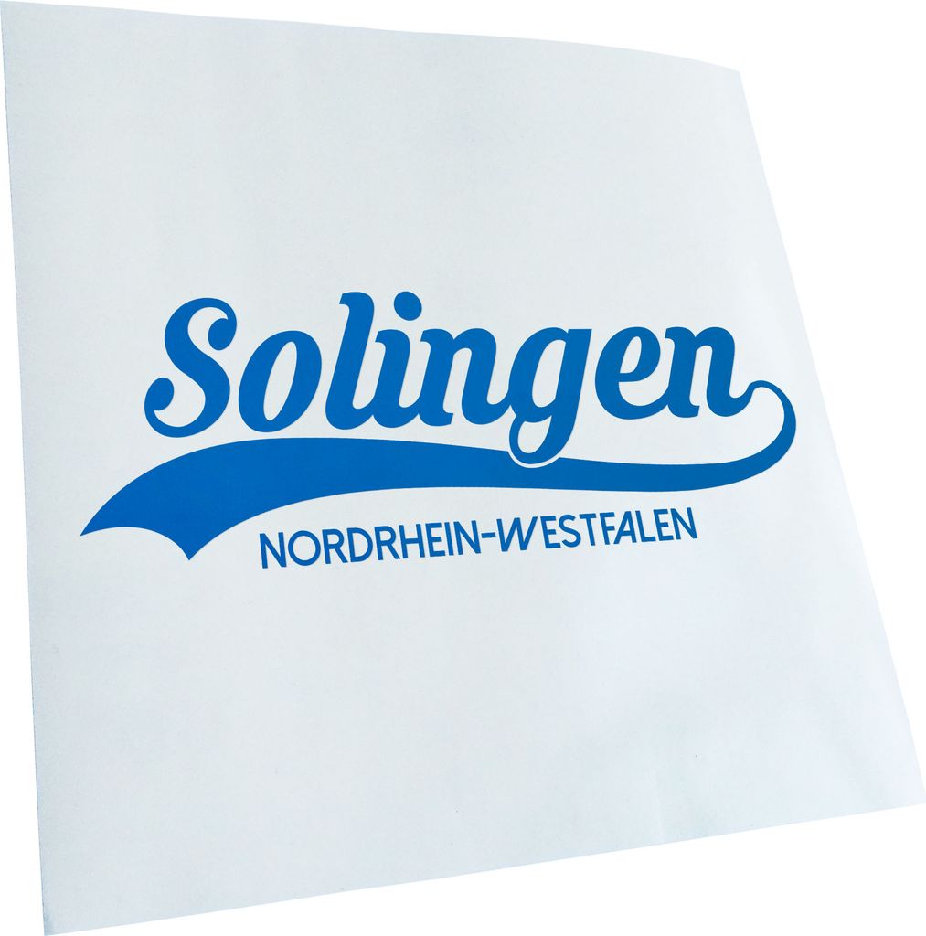 Kiwistar - Autoaufkleber - Solingen Nordrhein-Westfalen - Blau - 40x14cm - Aufkleber für Auto, Laptop, Fahrrad, LKW, Motorrad mehrfarbig JDM Decal...