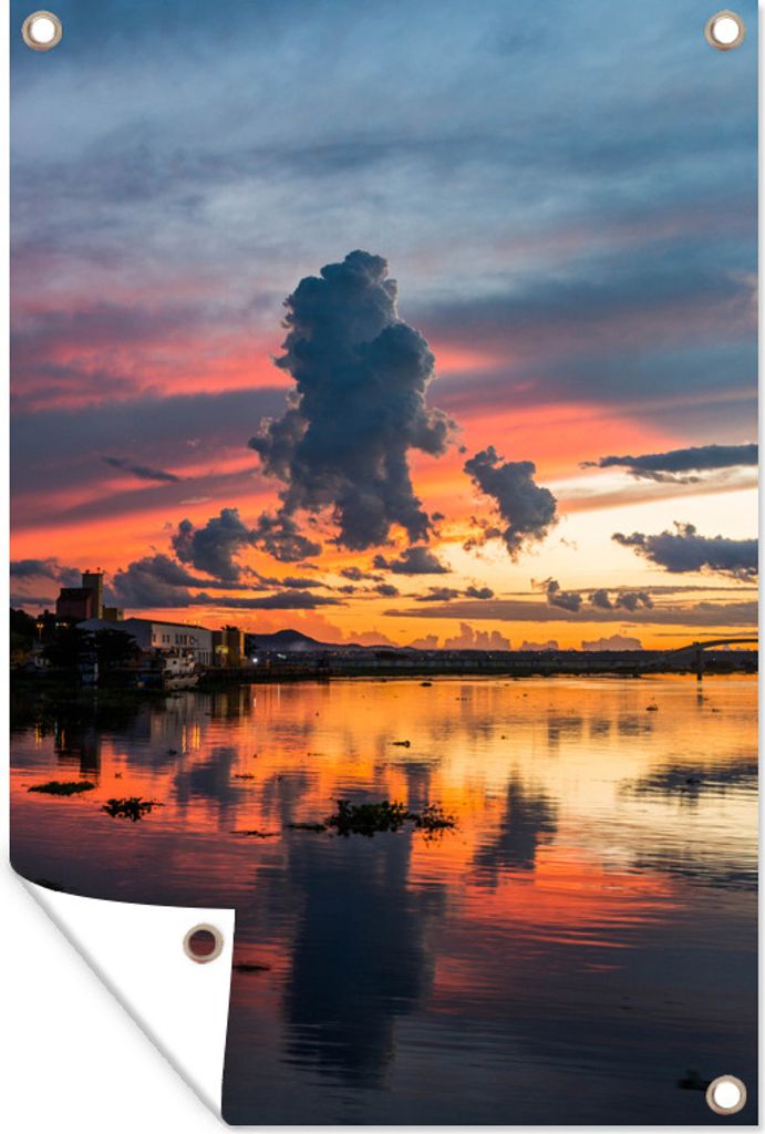 MuchoWow 40x60 cm Outdoor-Poster Gartendeko Sichtschutz Garten Poster für den Garten Das Pantanal bei Sonnenuntergang in Brasilien