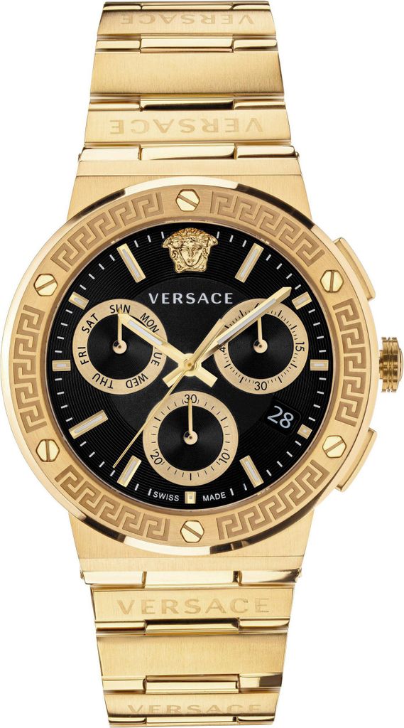 Versace VEZ900421 Greca Logo Chrono schwarz gold Edelstahl Produktbild 