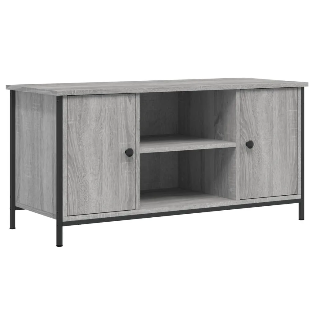 Base TV Grigio Sonoma 100 cm - Mobiletto Multimediale per Piccoli Spazi